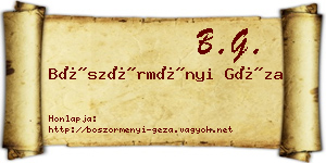Böszörményi Géza névjegykártya