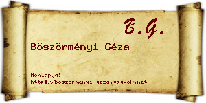 Böszörményi Géza névjegykártya