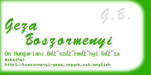 geza boszormenyi business card